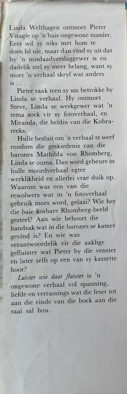 Luister wie daar fluister deur Toek Blignaut