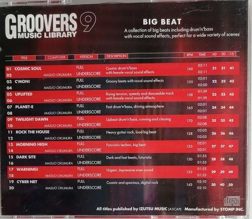 Groovers 9 Big beat cd