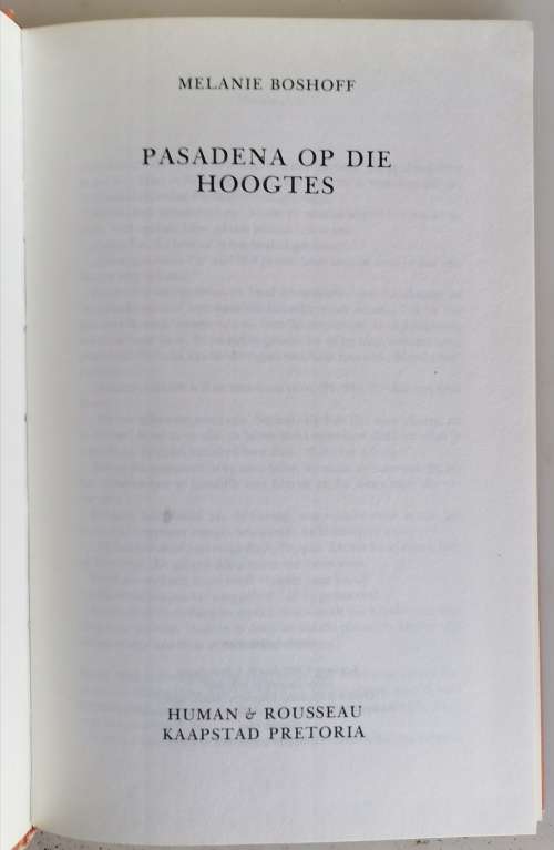 Pasadena op die hoogtes deur Melanie Boshoff
