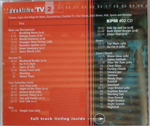 Peaktime TV cd