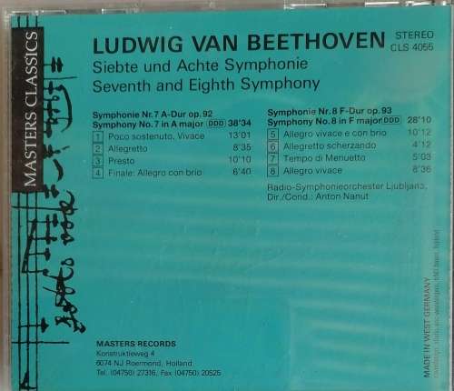 Beethoven Siebte und Achte Symphonie cd
