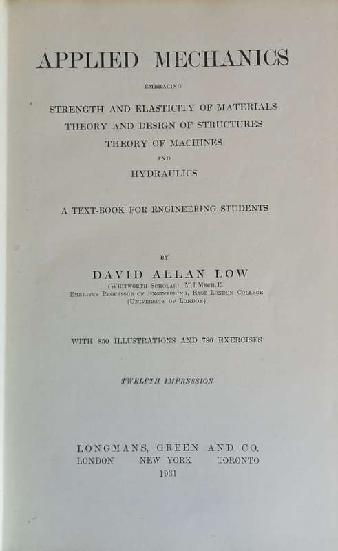 Applied mechanics 1931