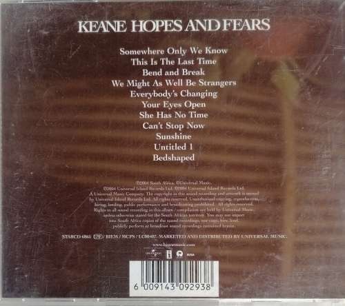 Keane - Hopes and Fears cd