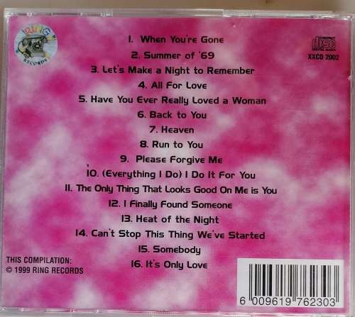 16 Big hits made famous by Bryan Adams cd