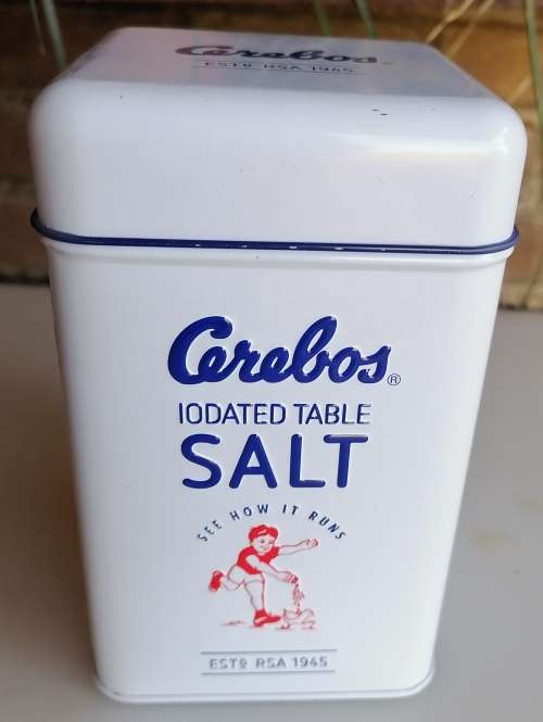 Cerebos salt tin