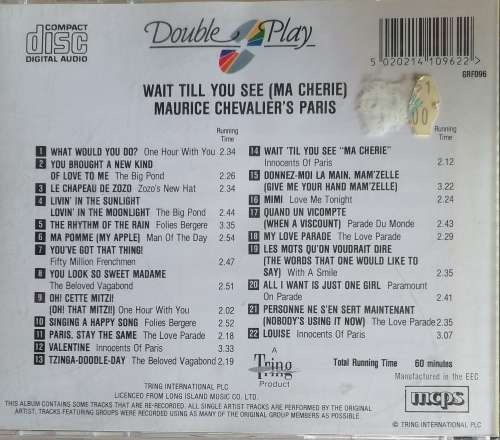 Maurice Chevalier`s Paris cd