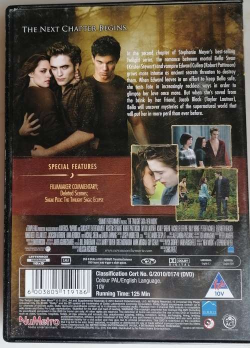 The Twilight Saga New Moon dvd