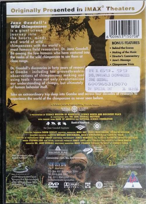 Jane Goodall`s Wild Chimpanzees dvd