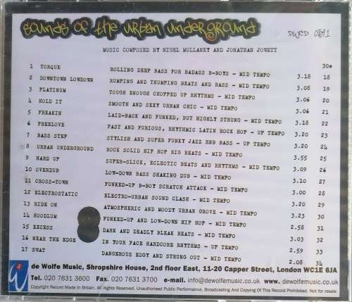 Sounds of the urban underground cd