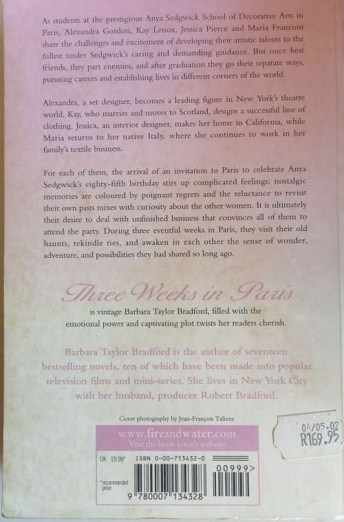 Three weeks in Paris by Barbara Taylor Bradford