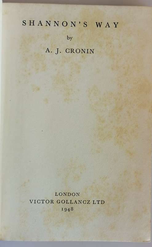 Shannon`s way by AJ Cronin