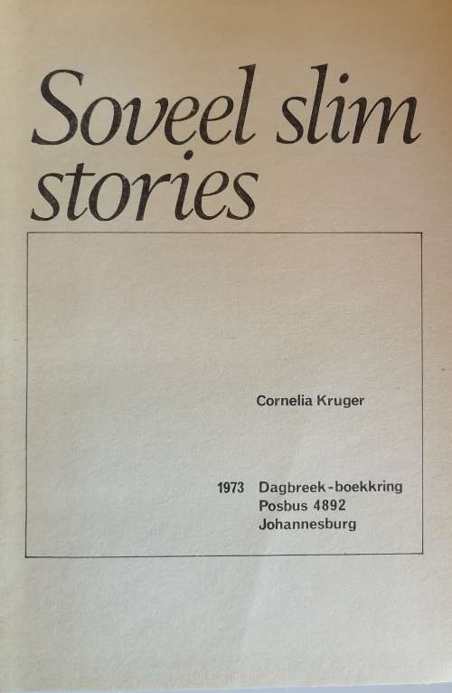 Soveel slim stories deur Cornelia Kruger
