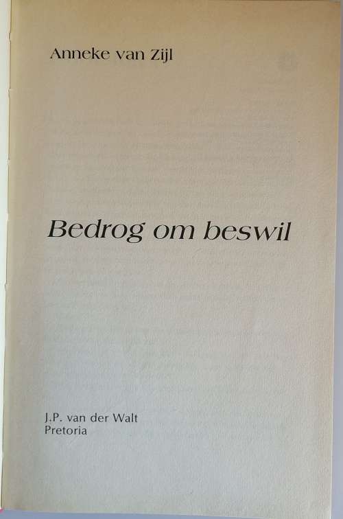 Bedrog om beswil deur Anneke van Zijl