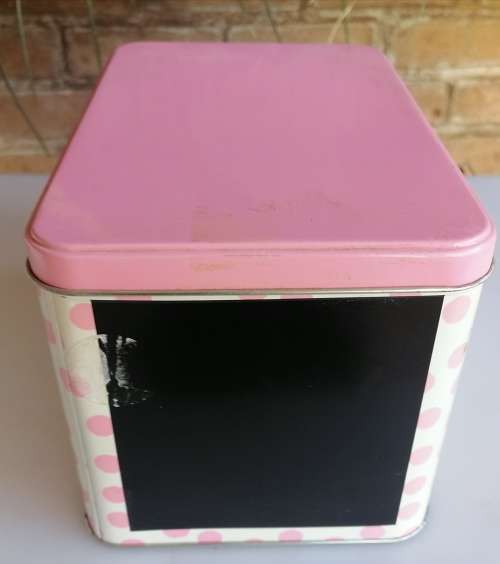 Pink Woolworths tin