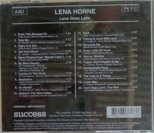 Lena Horne - Lena goes Latin cd
