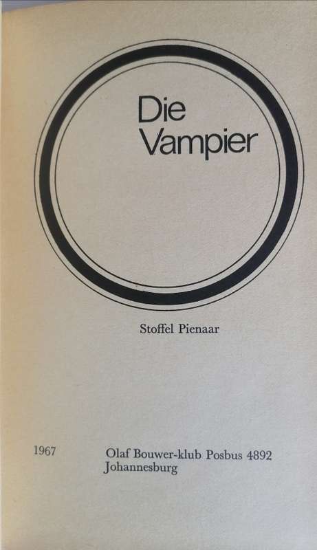 Die vampier deur Stoffel Pienaar