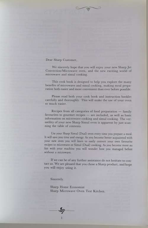 Sharp combination cookery book