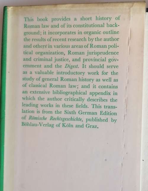 An introduction to Roman Legal and Constitutional history by Wolfgang Kunkel