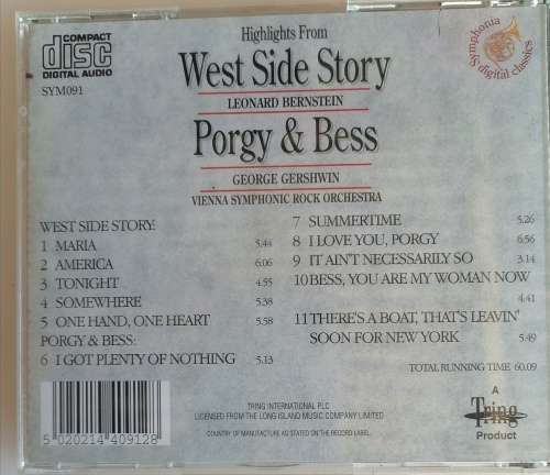 Highlights from West Side Story cd
