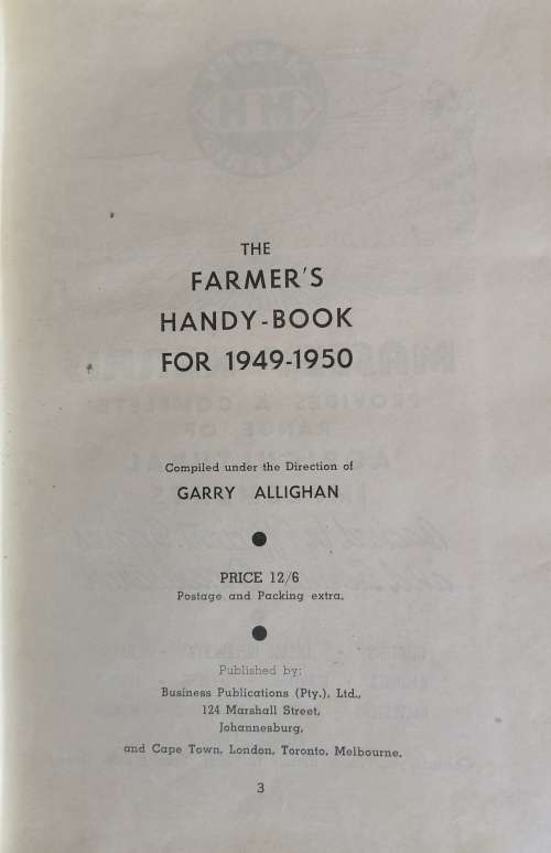 The farmer`s handy book 1949-50 edition