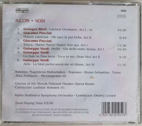 Puccini, Verdi: Famous opera highlights cd