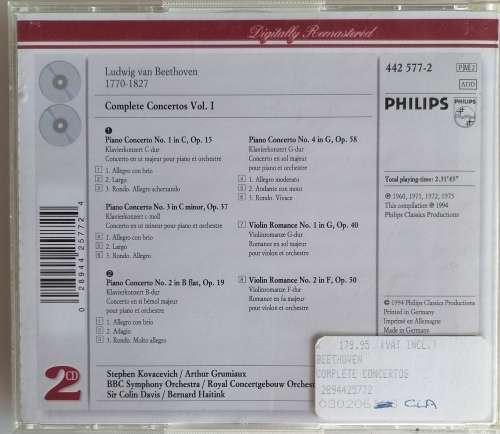Beethoven complete concertos 2cd