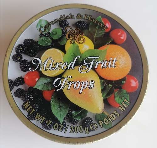 Cavendish and Harvey mixed fruit drops tin