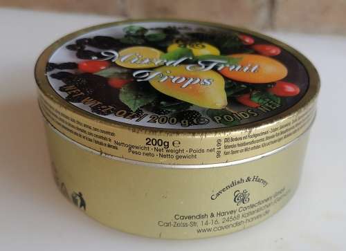 Cavendish and Harvey mixed fruit drops tin