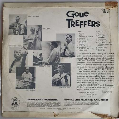 Nico Carstens en sy orkes - Goue treffers lp