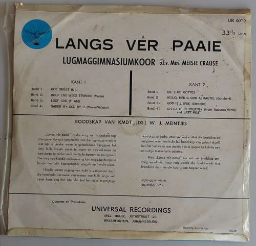 Lugmaggimnasiumkoor - Langs ver paaie lp