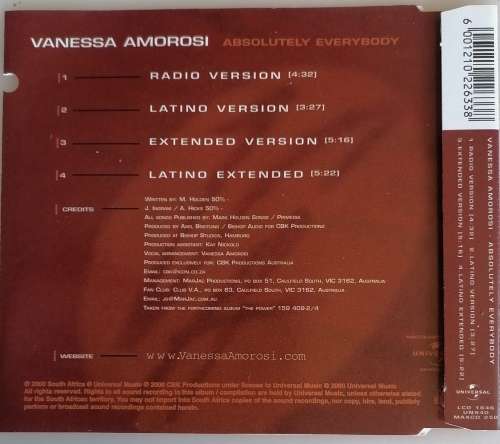 Vanessa Amorosi - Absolutely everybody cd
