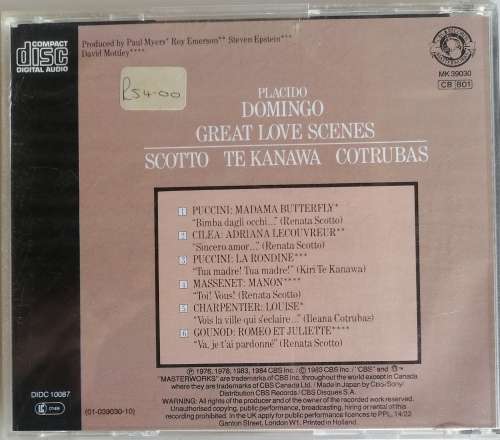 Placido Domingo - Great love scenes cd