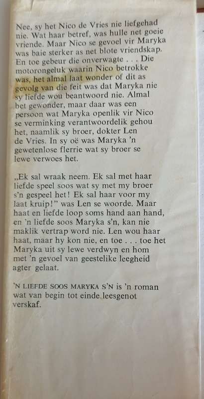 `n Liefde soos Maryka s`n deur Susanna M Lingua