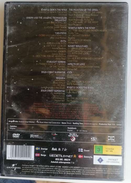 Andrew Lloyd Webber - The Royal Albert Hall Celebration dvd