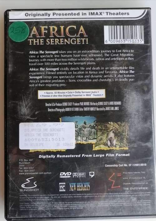 Africa The Serengei dvd