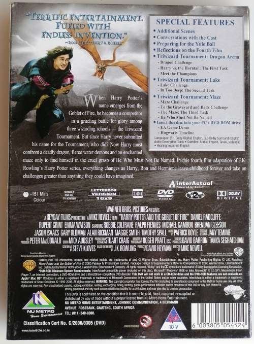 Harry Potter and the goblet of fire two-disc special edition dvd