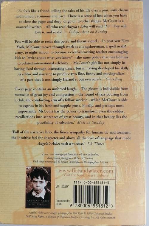 `Tis a memoir by Frank McCourt