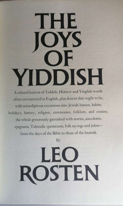 The joys of yiddish by Leo Rosten