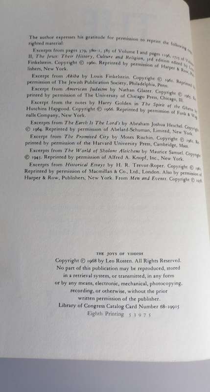 The joys of yiddish by Leo Rosten