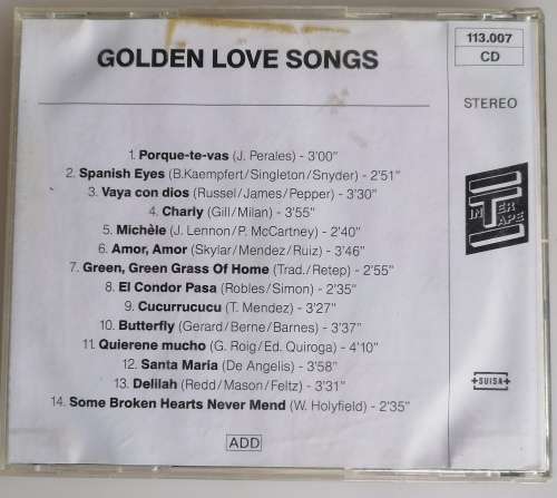 Golden love songs cd