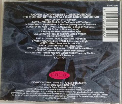 Royal Philharmonic pops orchestra plays Andrew Lloyd Webber`s classic musicals cd