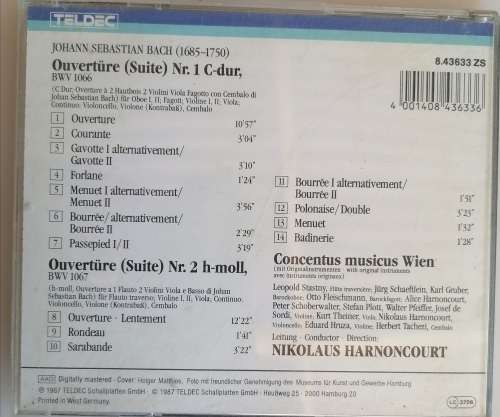 Johann Sebastian Bach ouverturen nr 1 and 2 cd