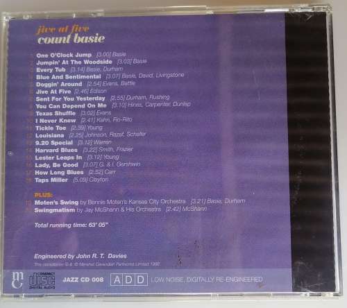Count Basie - Jive at five cd