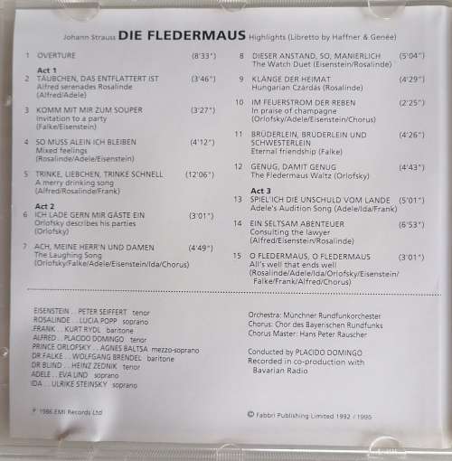 Discovering opera: Die Fledermaus cd