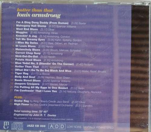 Louis Armstrong - Hotter than that cd