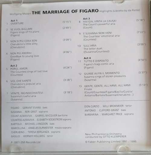 Discovering opera - The marriage of Figaro cd