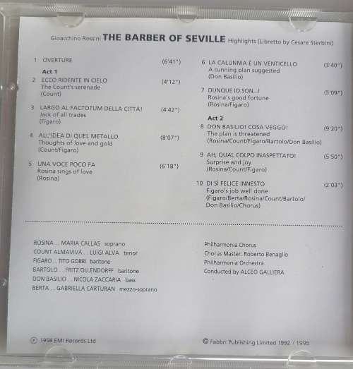 Discovering opera: The barber of Seville cd