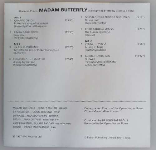 Discovering opera: Madame Butterfly cd