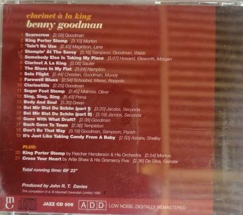 Benny Goodman - Clarinet a la king cd