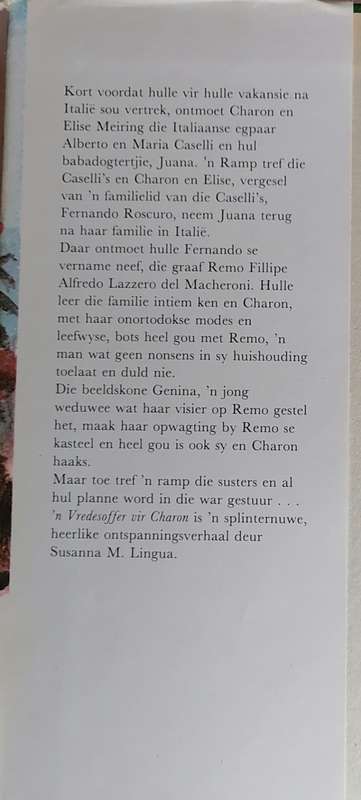 `n Vredesoffer vir Charon deur Susanna M Lingua
